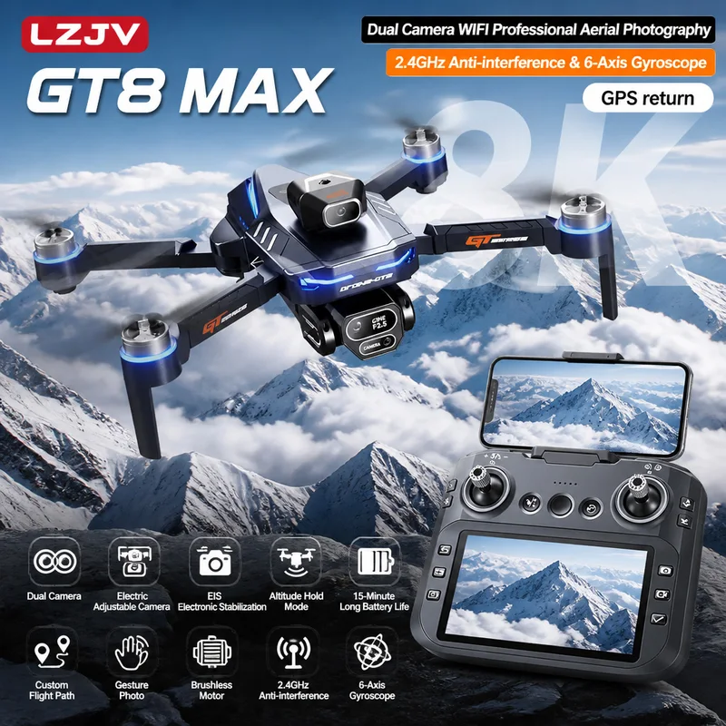 Drone Cinematic - Drone Pieghevole GT8 Max con Doppia